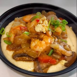 SHRIMP AND SAUSAGE  DIRTY GRITS